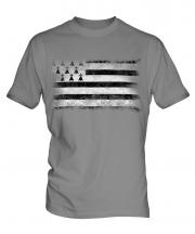 Brittany Distressed Flag Mens T-Shirt