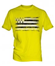 Brittany Distressed Flag Mens T-Shirt