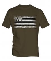 Brittany Distressed Flag Mens T-Shirt