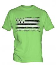 Brittany Distressed Flag Mens T-Shirt