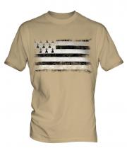 Brittany Distressed Flag Mens T-Shirt