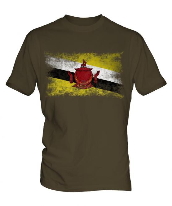 Brunei Distressed Flag Mens T-Shirt