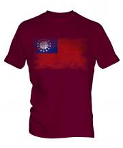 Burma Distressed Flag Mens T-Shirt