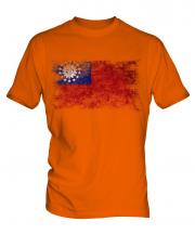 Burma Distressed Flag Mens T-Shirt