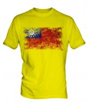 Burma Distressed Flag Mens T-Shirt