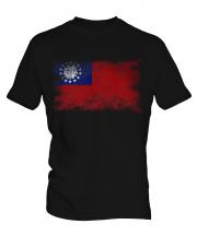 Burma Distressed Flag Mens T-Shirt