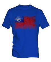 Burma Distressed Flag Mens T-Shirt