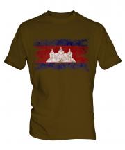Cambodia Distressed Flag Mens T-Shirt
