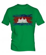 Cambodia Distressed Flag Mens T-Shirt
