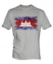 Cambodia Distressed Flag Mens T-Shirt