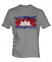 Cambodia Distressed Flag Mens T-Shirt