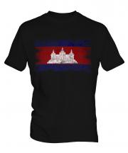 Cambodia Distressed Flag Mens T-Shirt
