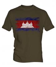 Cambodia Distressed Flag Mens T-Shirt