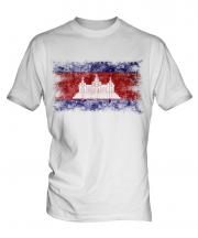 Cambodia Distressed Flag Mens T-Shirt
