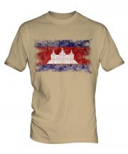 Cambodia Distressed Flag Mens T-Shirt