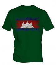 Cambodia Distressed Flag Mens T-Shirt