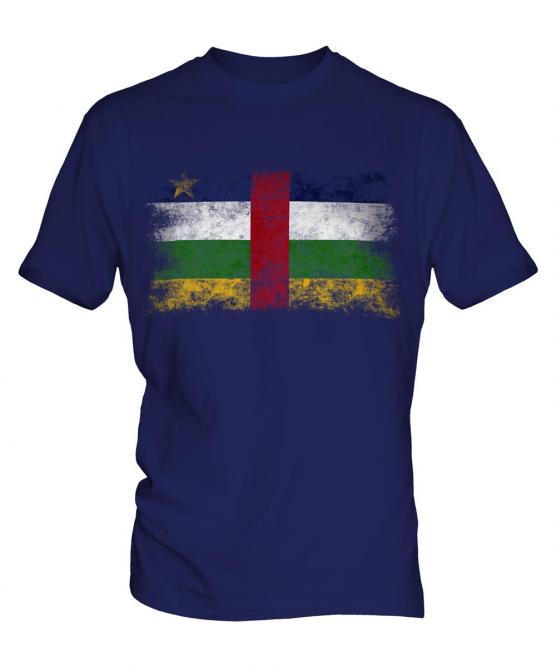 Central African Republic Distressed Flag Mens T-Shirt