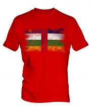 Central African Republic Distressed Flag Mens T-Shirt
