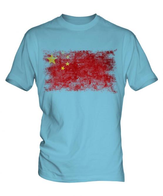 China Distressed Flag Mens T-Shirt