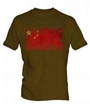 China Distressed Flag Mens T-Shirt