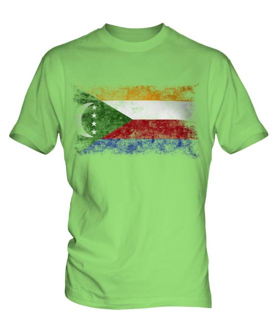 Comoros Distressed Flag Mens T-Shirt