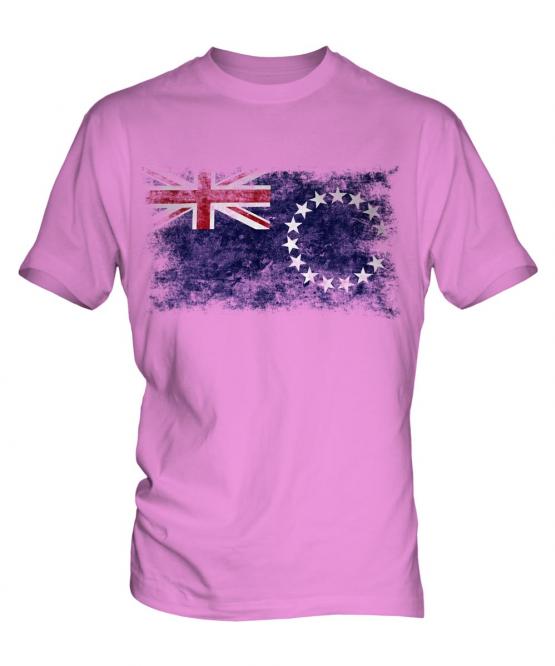 Cook Islands Distressed Flag Mens T-Shirt