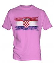 Croatia Distressed Flag Mens T-Shirt