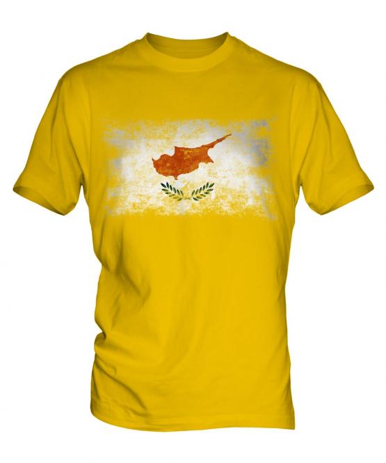 Cyprus Distressed Flag Mens T-Shirt