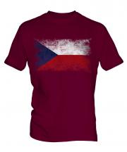 Czech Republic Distressed Flag Mens T-Shirt