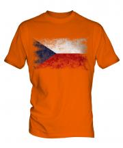 Czech Republic Distressed Flag Mens T-Shirt