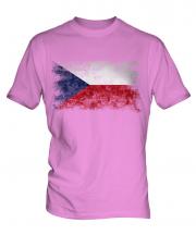 Czech Republic Distressed Flag Mens T-Shirt