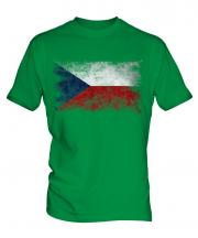 Czech Republic Distressed Flag Mens T-Shirt