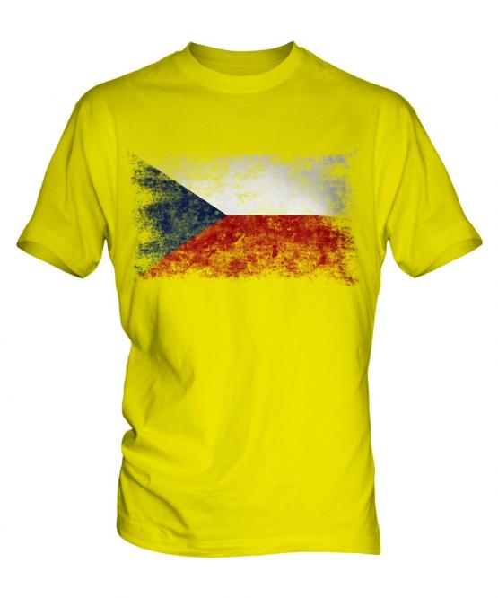Czech Republic Distressed Flag Mens T-Shirt