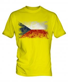 Czech Republic Distressed Flag Mens T-Shirt