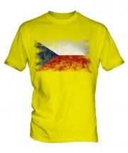 Czech Republic Distressed Flag Mens T-Shirt