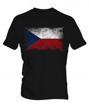 Czech Republic Distressed Flag Mens T-Shirt