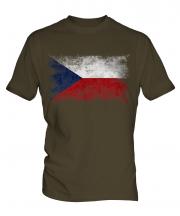 Czech Republic Distressed Flag Mens T-Shirt