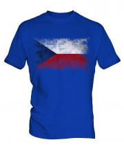 Czech Republic Distressed Flag Mens T-Shirt