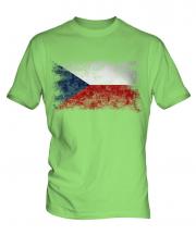 Czech Republic Distressed Flag Mens T-Shirt