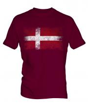 Denmark Distressed Flag Mens T-Shirt