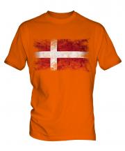 Denmark Distressed Flag Mens T-Shirt