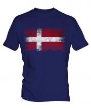 Denmark Distressed Flag Mens T-Shirt