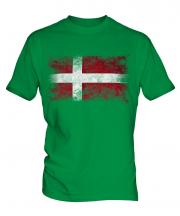 Denmark Distressed Flag Mens T-Shirt
