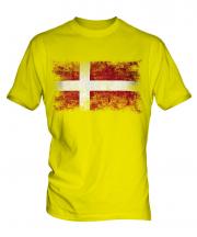 Denmark Distressed Flag Mens T-Shirt