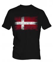 Denmark Distressed Flag Mens T-Shirt