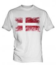 Denmark Distressed Flag Mens T-Shirt