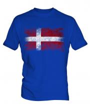 Denmark Distressed Flag Mens T-Shirt