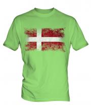 Denmark Distressed Flag Mens T-Shirt