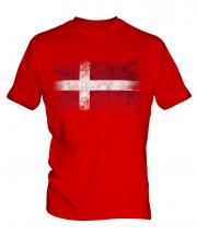 Denmark Distressed Flag Mens T-Shirt