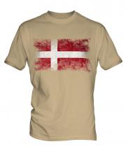 Denmark Distressed Flag Mens T-Shirt